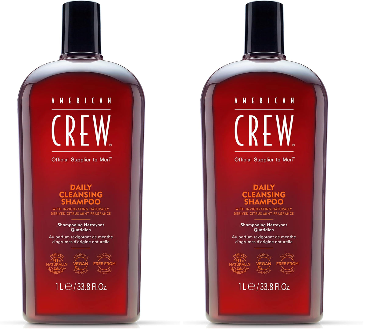 American Crew Men's Daily Cleansing Shampoo, Citrus Mint, 33.8 fl oz