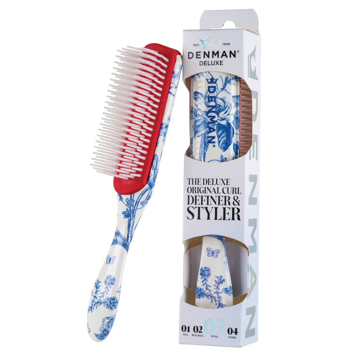 Denman D3 Original Curl Definer & Styler, Curly Hair Brush for Women & Men – 7 Row Detangling & Curl Defining Brush for Smooth Defined Curls - a precision Styling Brush for straight hair