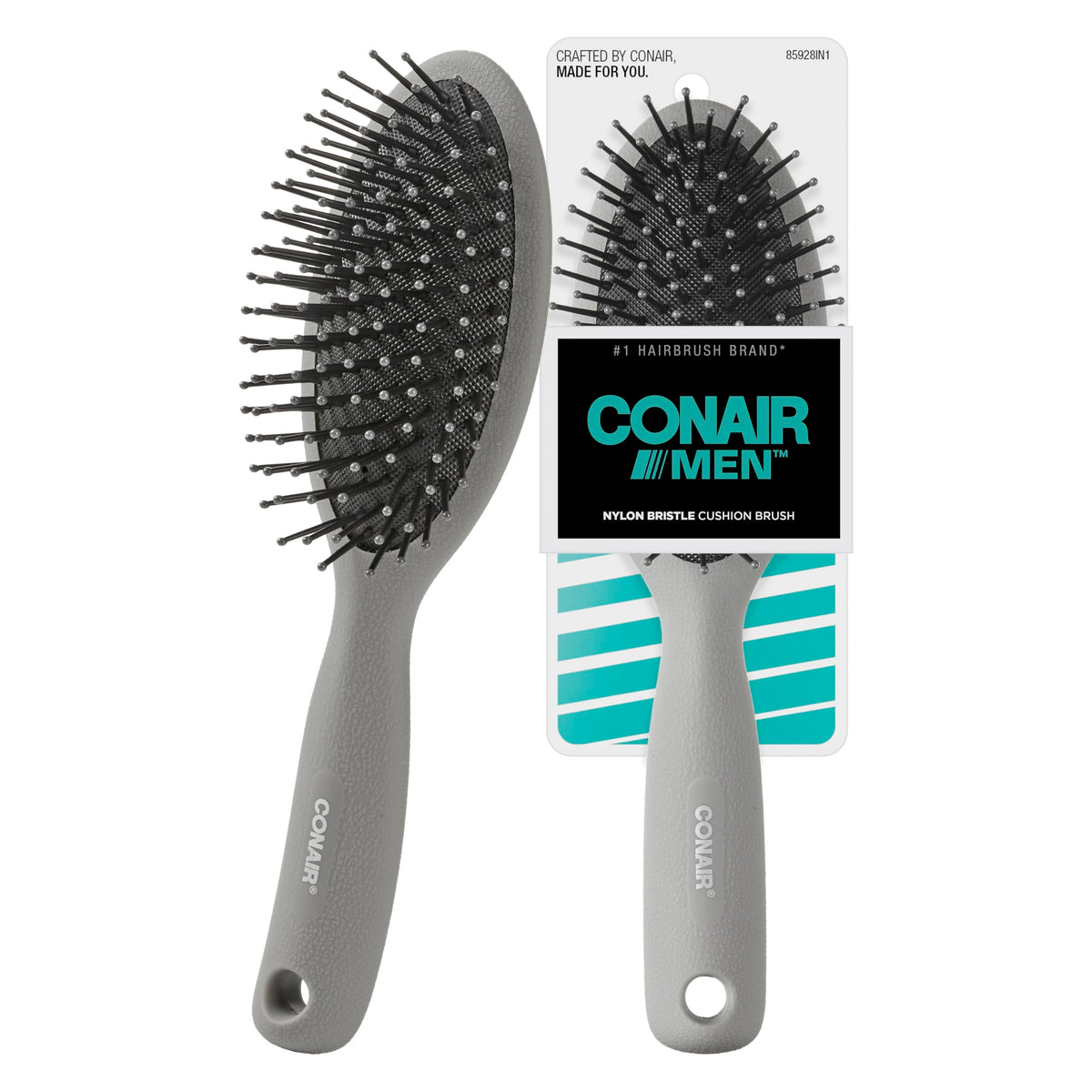 Conair Hair Brush, Men's Detangler, Everyday Brushing, Black