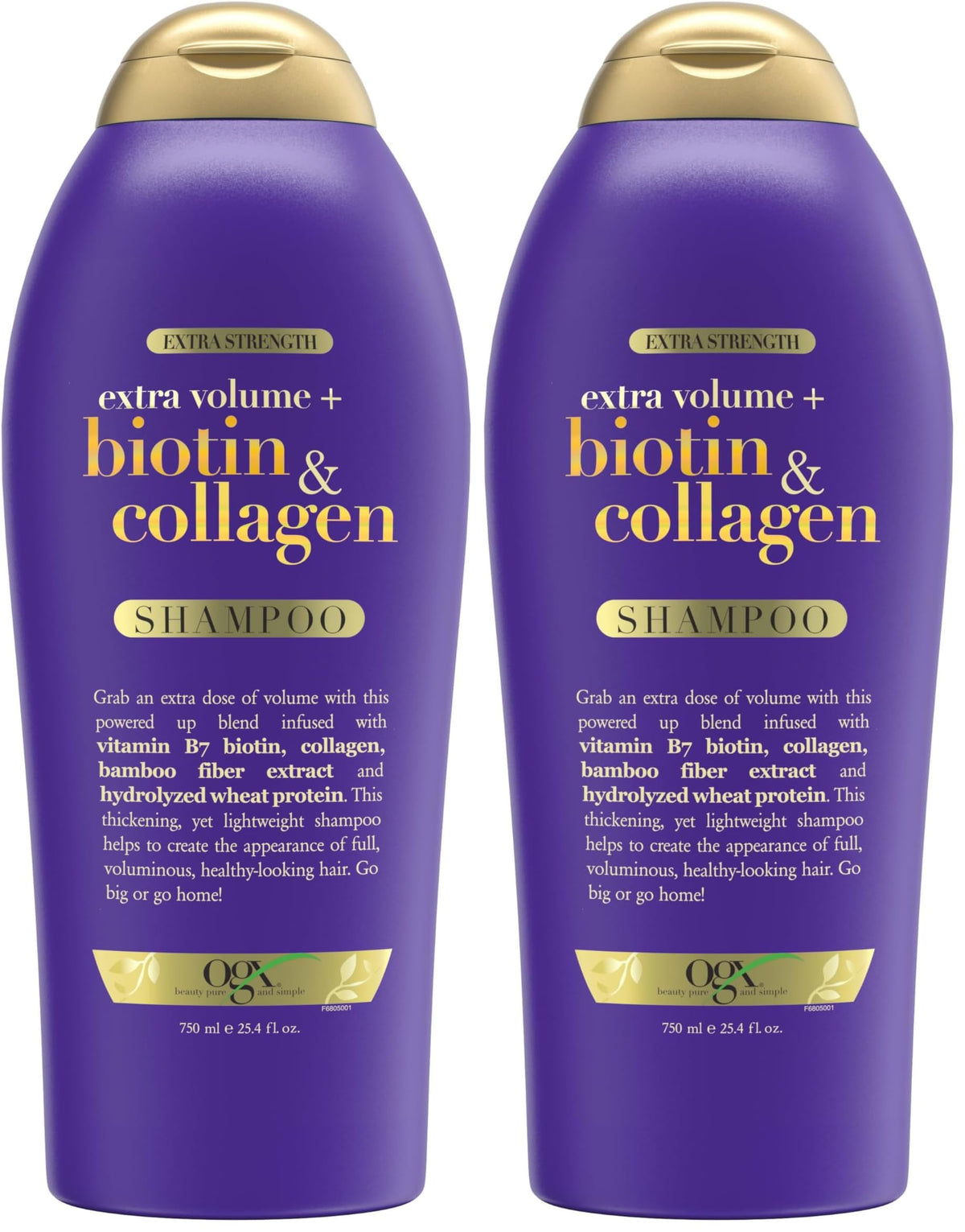 OGX Biotin & Collagen Extra Strength Volumizing Shampoo for Thicker, Fuller Hair, 25.4 fl oz