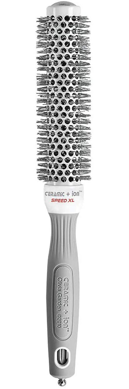 Olivia Garden Ceramic + Ion Speed XL - Extra-Long Round Thermal Hair Brush - Not Electrical - Professional Blowout Brush for Normal to Thick Hair