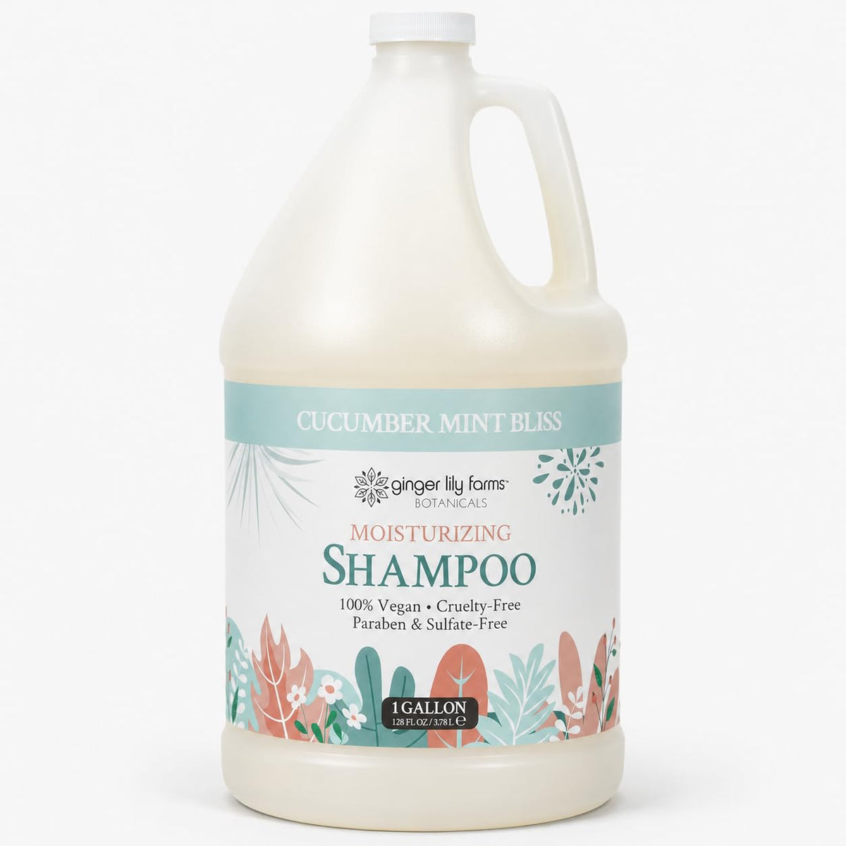 Ginger Lily Farms Botanicals Moisturizing Shampoo for All Hair Types, Coco Mango, 100% Vegan & Cruelty-Free, Coconut Mango Scent, 1 Gallon (128 fl oz) Refill