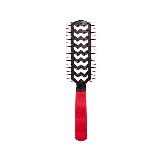 Cricket Static Free Fast Flo Color Vent Hair Brush - Quick and Blow Drying, Detangling, and Frizz-Free Styling - Anti-Static Bristles, Ideal for All Hair Types, So Rad (Red)