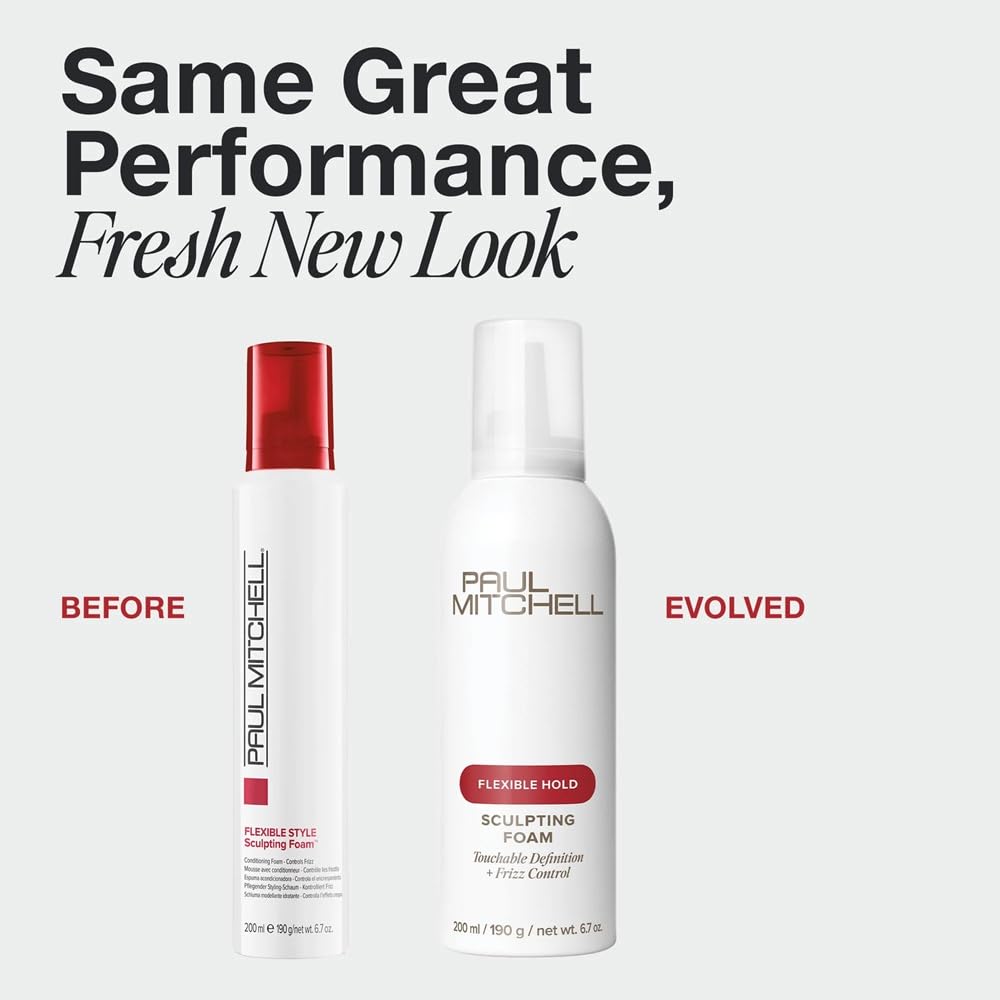 Paul Mitchell Sculpting Foam, Touchable, Flexible Hold + Frizz Control, For All Hair Types