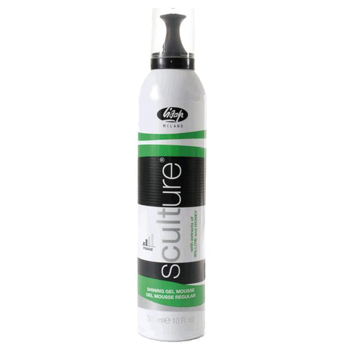 Lisap Sculture Shining Gel Mousse - Hair Mousse for wet look - Mousse for Curly Hair styling with Anti Frizz Hair effect, 10 fl oz