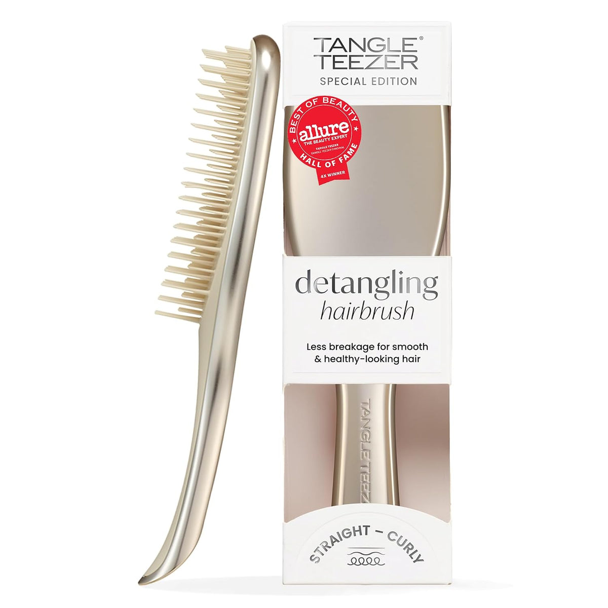 Tangle Teezer Chrome Ultimate Detangler Brush, Straight to Curly, Gold