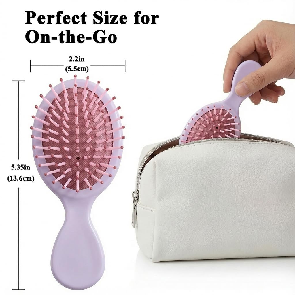 12 Pack Mini Hair Brush Bulk, Travel Hair Brush for All Hair Types
