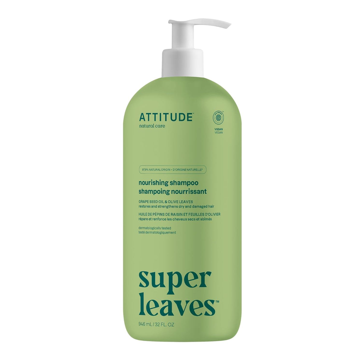 ATTITUDE Moisturizing Shampoo for Dry & Damaged Hair, EWG Verified 32 Fl Oz