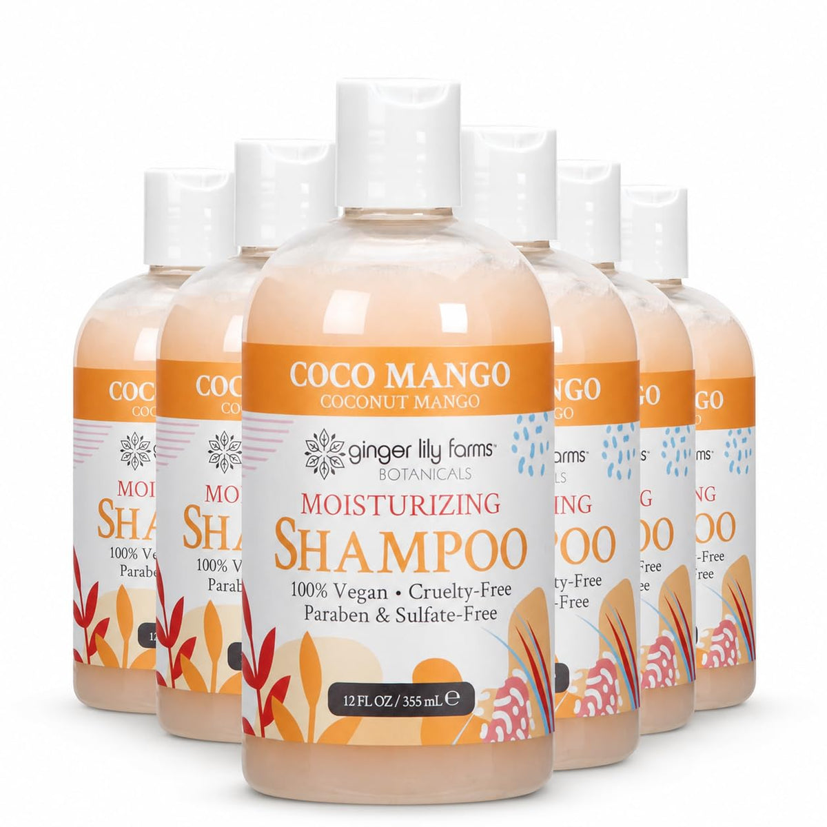 Ginger Lily Farms Botanicals Moisturizing Shampoo for All Hair Types, Coco Mango, 100% Vegan & Cruelty-Free, Coconut Mango Scent, 1 Gallon (128 fl oz) Refill