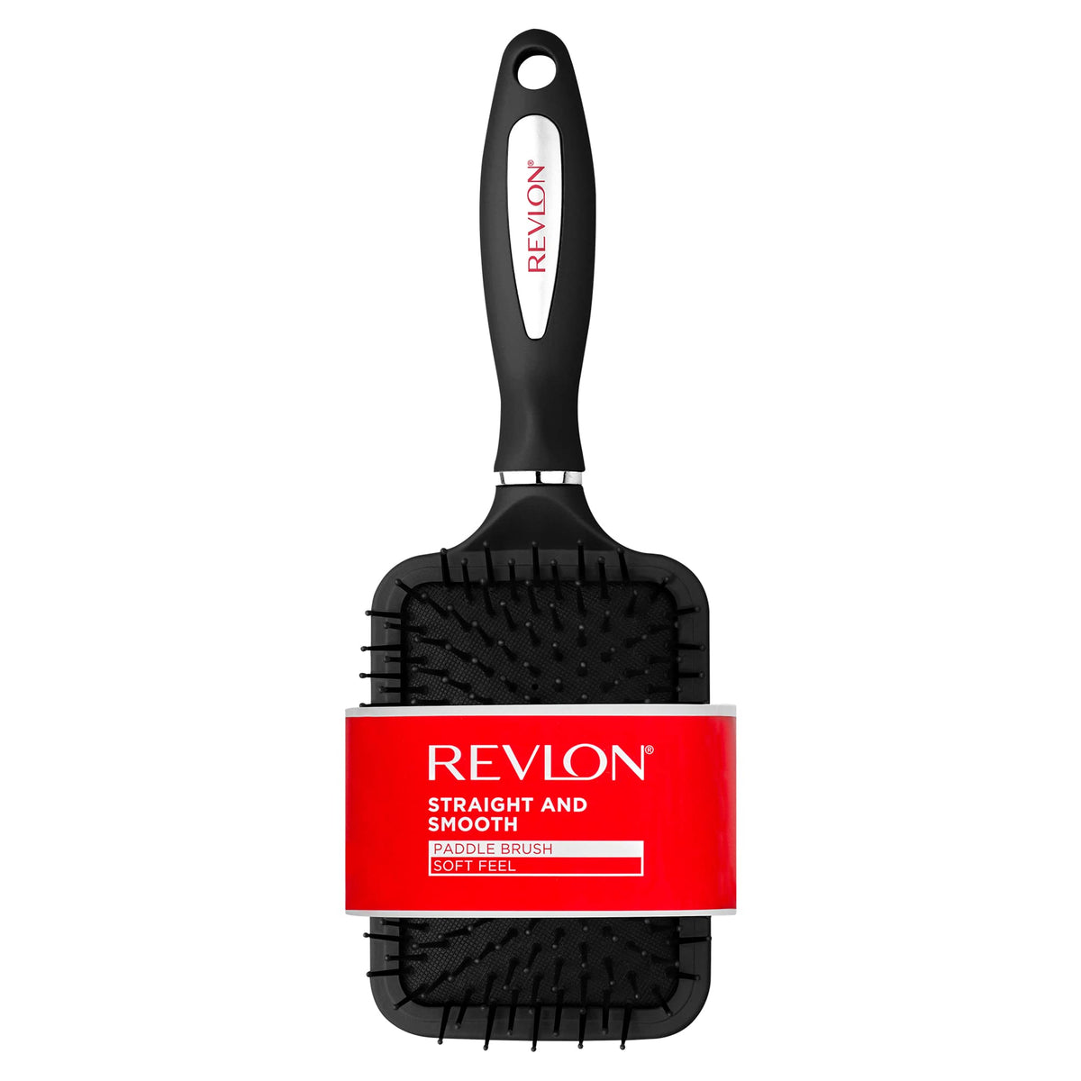 Revlon Straight & Smooth Soft Touch Paddle Hair Brush Set, Black + Berry