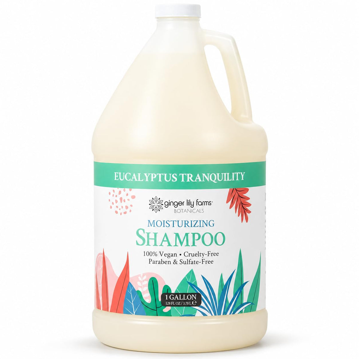 Ginger Lily Farms Botanicals Moisturizing Shampoo for All Hair Types, Coco Mango, 100% Vegan & Cruelty-Free, Coconut Mango Scent, 1 Gallon (128 fl oz) Refill