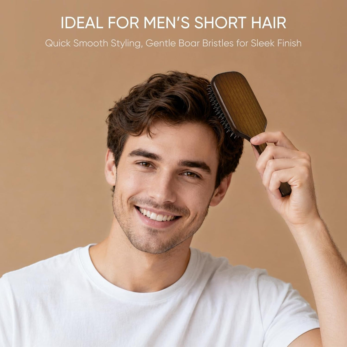 Boar Bristle Hair Brush Set, Soft Bristle Detangler for Enhancing Shine