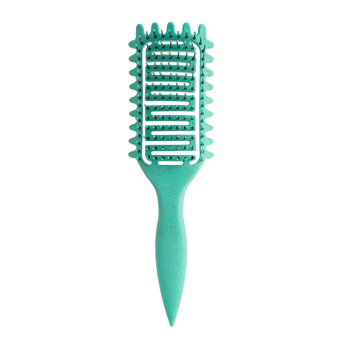 Curl Defining Brush for Curly Hair, Vented Detangling Hair Brush for Wet and Dry Styling, Curved Brush for Shaping and Smoothing Curl Clumps, Lightweight Hair Brush （Beige）