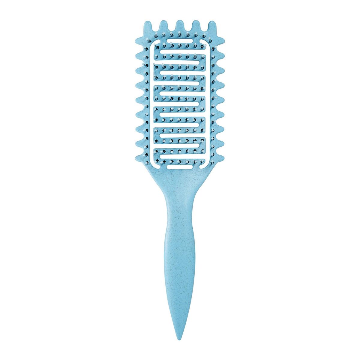 Curl Defining Brush for Curly Hair, Vented Detangling Hair Brush for Wet and Dry Styling, Curved Brush for Shaping and Smoothing Curl Clumps, Lightweight Hair Brush （Beige）
