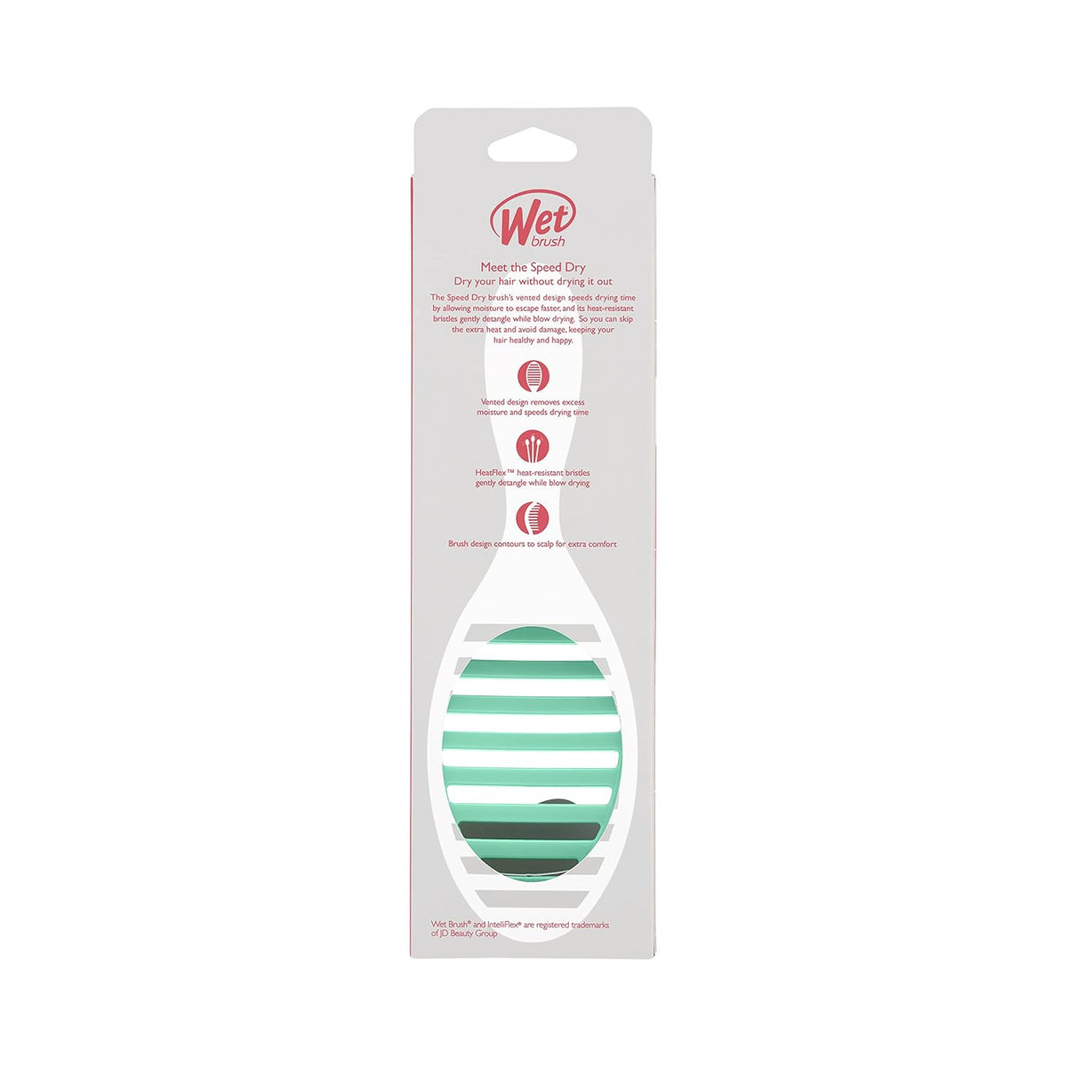 Wet Brush Speed Dry Hair Brush, Amazon Exclusive Aqua, Vented Design & Soft HeatFlex Bristles, Blow Dry Safe, Ergonomic Handle Manages Tangles & Uncontrollable Strands, Pain-Free Hair Accessories
