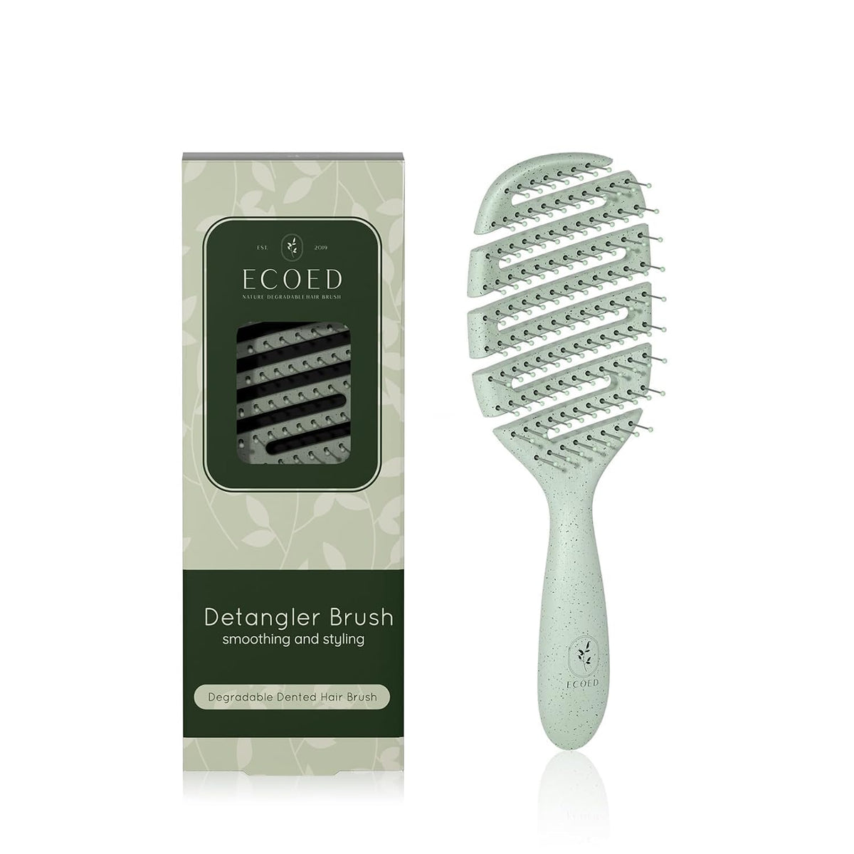 Detangler Hairbrush, Soft Bristle Detangling Brush, Quick Smoothing (Green)