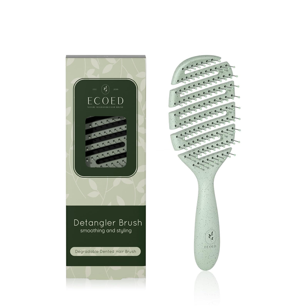 Detangler Hairbrush, Soft Bristle Detangling Brush, Quick Smoothing (Green)