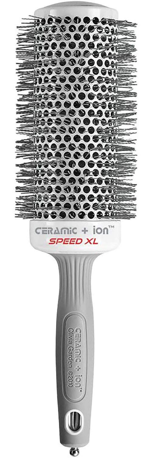 Olivia Garden Ceramic + Ion Speed XL - Extra-Long Round Thermal Hair Brush - Not Electrical - Professional Blowout Brush for Normal to Thick Hair