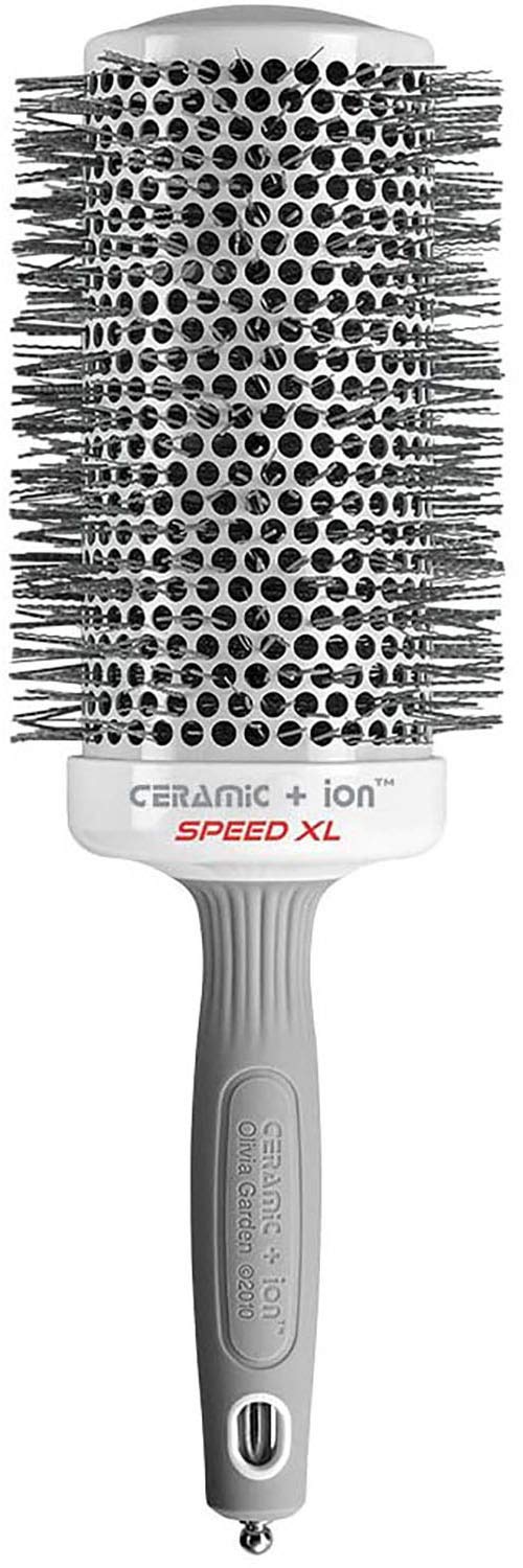Olivia Garden Ceramic + Ion Speed XL - Extra-Long Round Thermal Hair Brush - Not Electrical - Professional Blowout Brush for Normal to Thick Hair