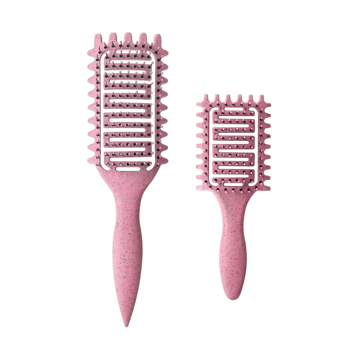 Curl Defining Brush for Curly Hair, Vented Detangling Hair Brush for Wet and Dry Styling, Curved Brush for Shaping and Smoothing Curl Clumps, Lightweight Hair Brush （Beige）