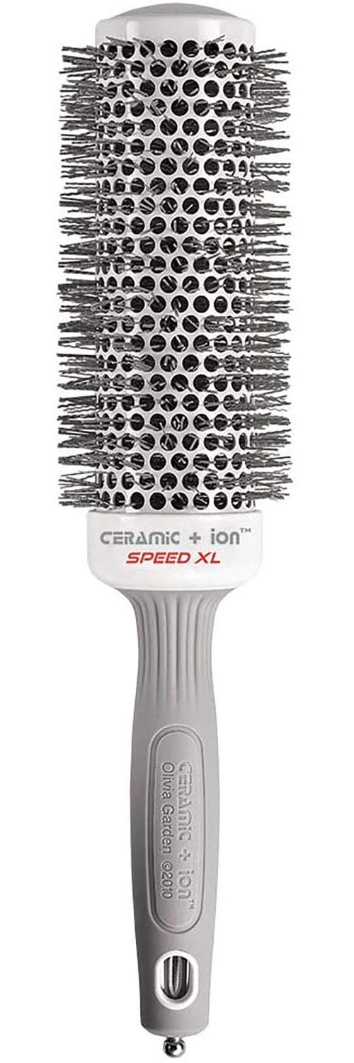 Olivia Garden Ceramic + Ion Speed XL - Extra-Long Round Thermal Hair Brush - Not Electrical - Professional Blowout Brush for Normal to Thick Hair