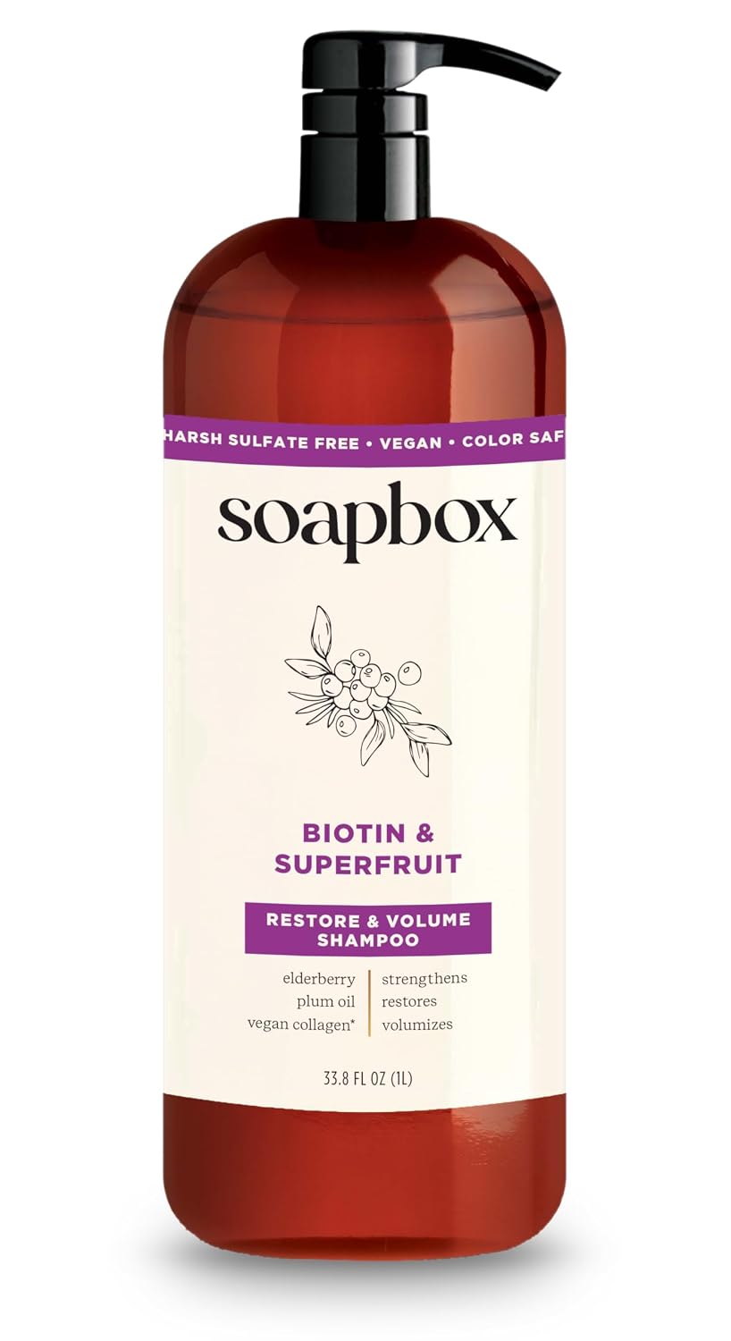 Soapbox Biotin & Super Fruit Shampoo for Volume, 33.8 oz
