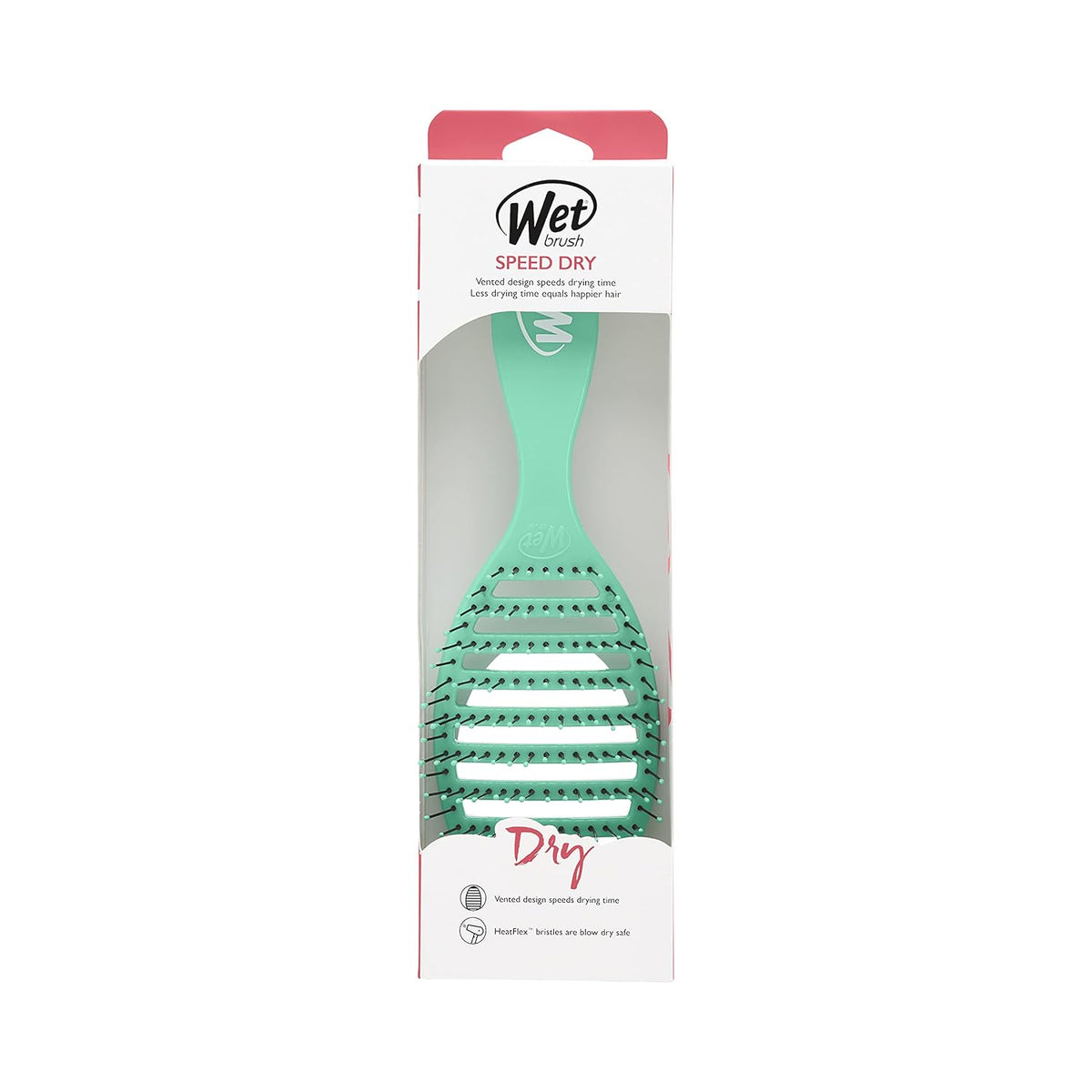 Wet Brush Speed Dry Hair Brush, Amazon Exclusive Aqua, Vented Design & Soft HeatFlex Bristles, Blow Dry Safe, Ergonomic Handle Manages Tangles & Uncontrollable Strands, Pain-Free Hair Accessories