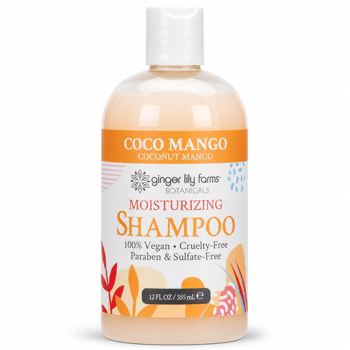 Ginger Lily Farms Botanicals Moisturizing Shampoo for All Hair Types, Coco Mango, 100% Vegan & Cruelty-Free, Coconut Mango Scent, 1 Gallon (128 fl oz) Refill