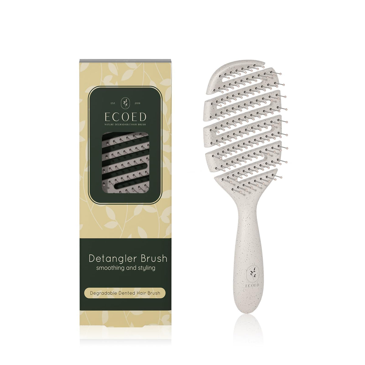 Detangler Hairbrush, Soft Bristle Detangling Brush, Quick Smoothing (Green)