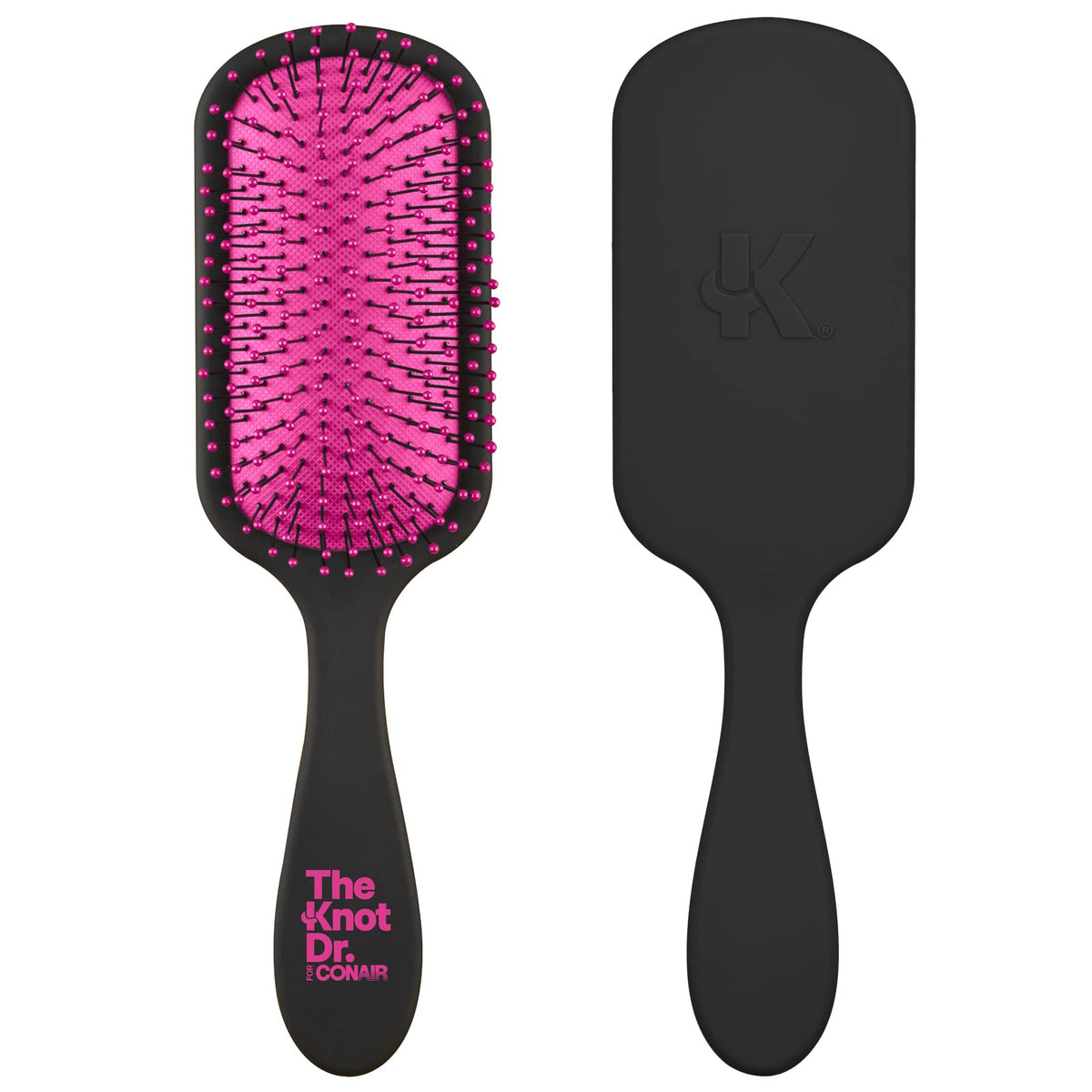 The Knot Dr. hair brush by Conair - Detangling hair brush - Removes Knots and Tangles in wet or dry Hair - hair brushes for women - Pink