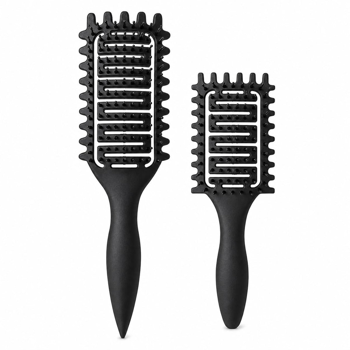 Curl Defining Brush for Curly Hair, Vented Detangling Hair Brush for Wet and Dry Styling, Curved Brush for Shaping and Smoothing Curl Clumps, Lightweight Hair Brush （Beige）