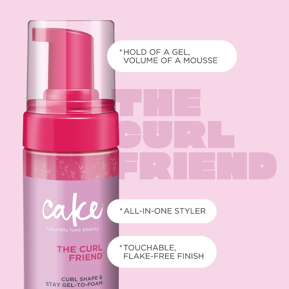 Cake Beauty Curl Friend Gel-to-Foam Curl Styler, 2-Pack, 6.8 fl oz