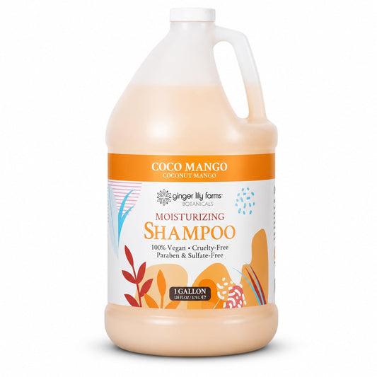 Ginger Lily Farms Botanicals Moisturizing Shampoo for All Hair Types, Coco Mango, 100% Vegan & Cruelty-Free, Coconut Mango Scent, 1 Gallon (128 fl oz) Refill