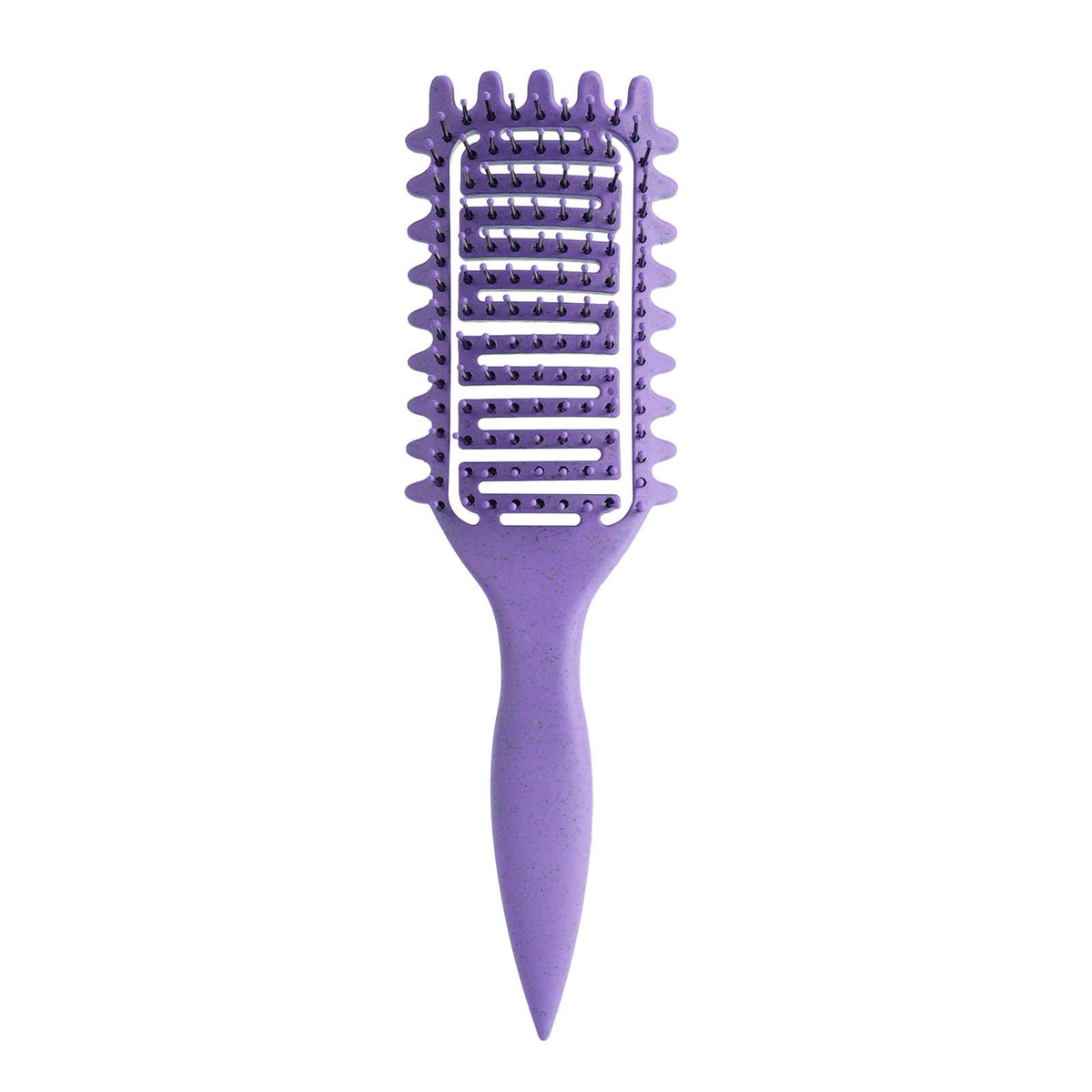 Curl Defining Brush for Curly Hair, Vented Detangling Hair Brush for Wet and Dry Styling, Curved Brush for Shaping and Smoothing Curl Clumps, Lightweight Hair Brush （Beige）