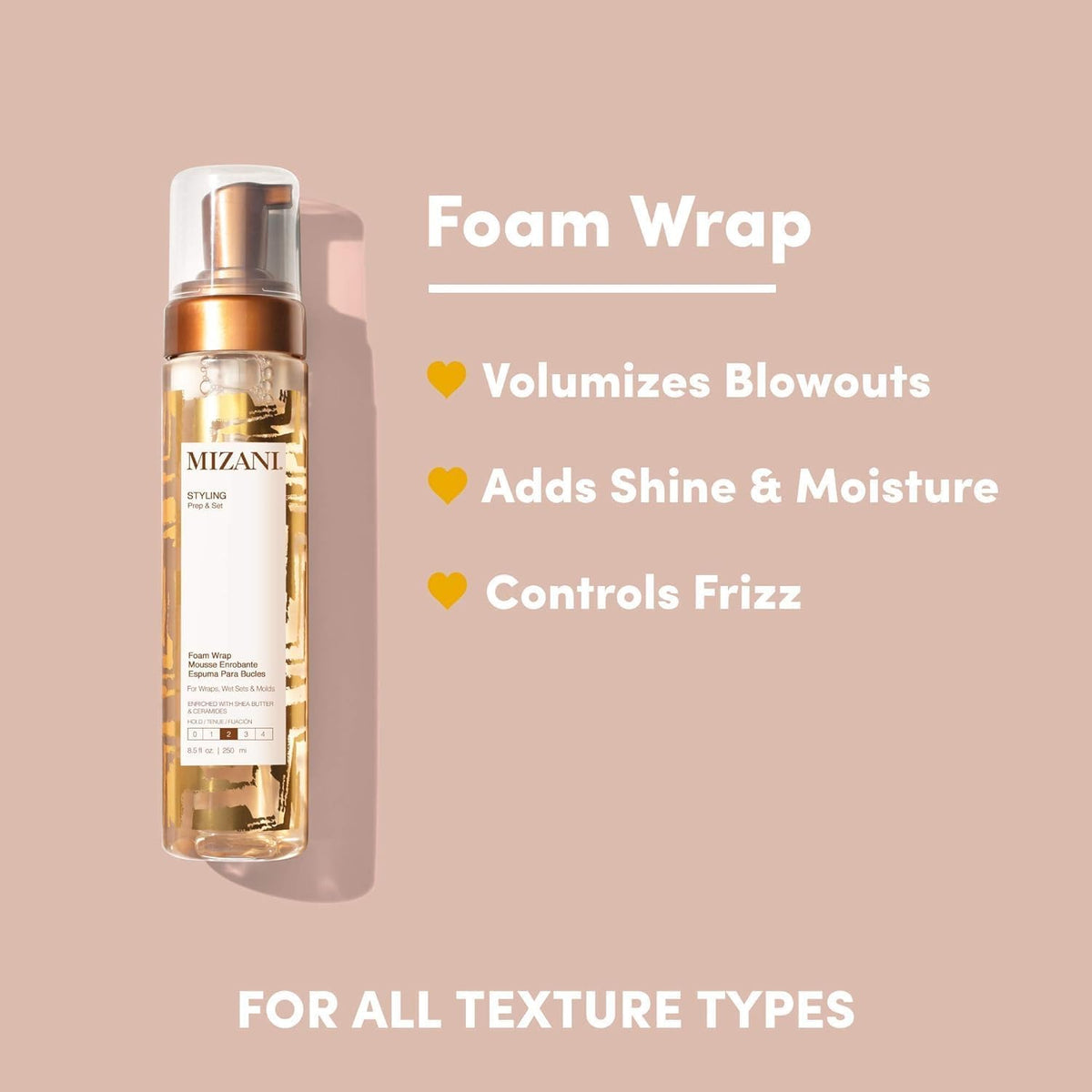 Mizani Foam Wrap Curly Hair Styling Foam Mousse - For Curly Hair