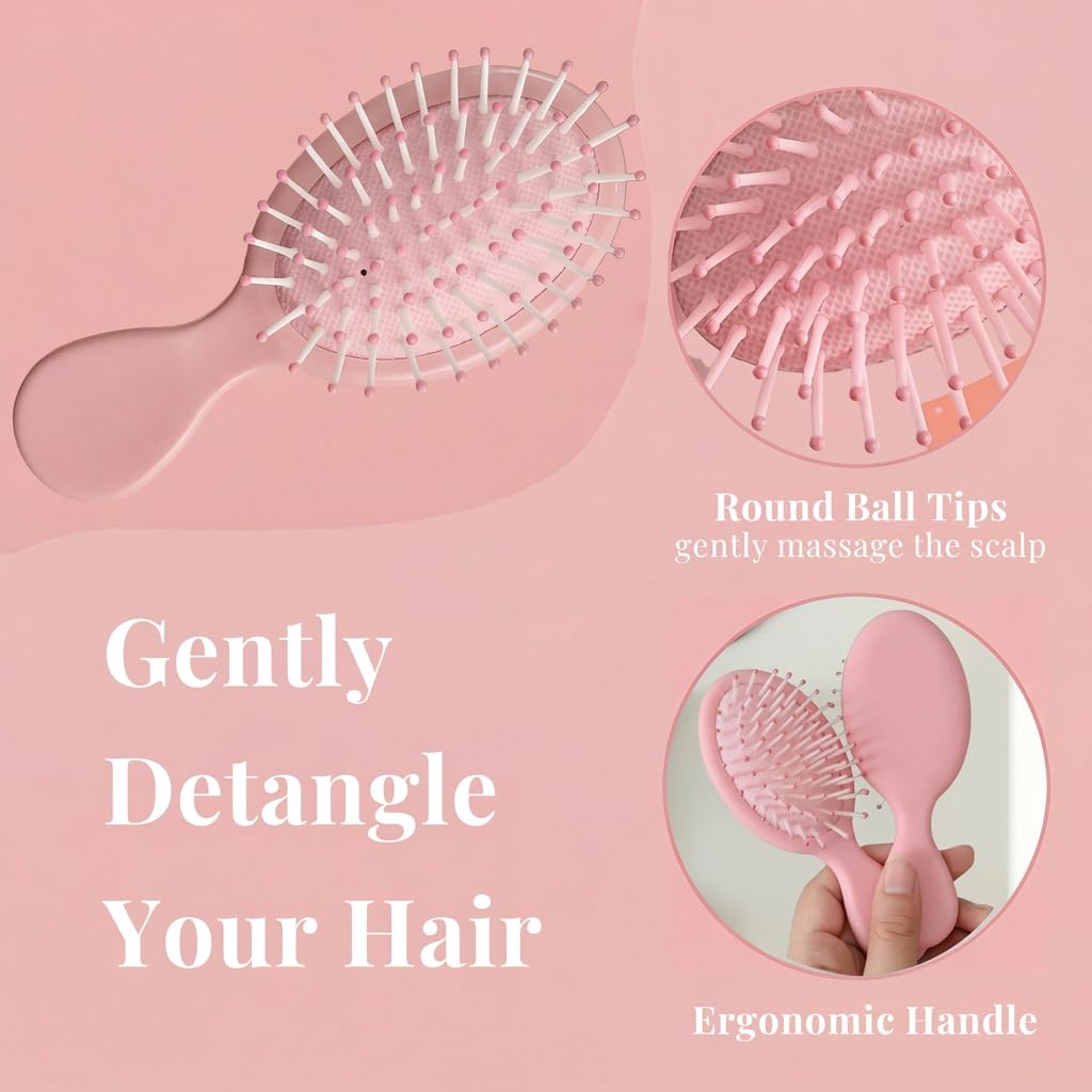12 Pack Mini Hair Brush Bulk, Travel Hair Brush for All Hair Types