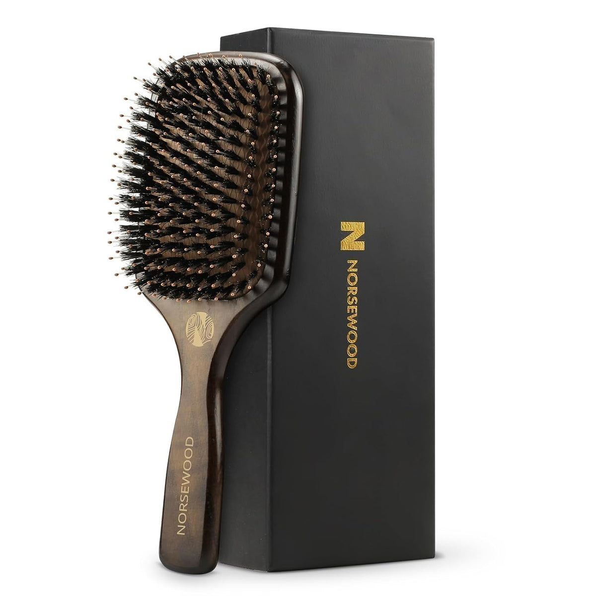 Boar Bristle Hair Brush Set, Soft Bristle Detangler for Enhancing Shine
