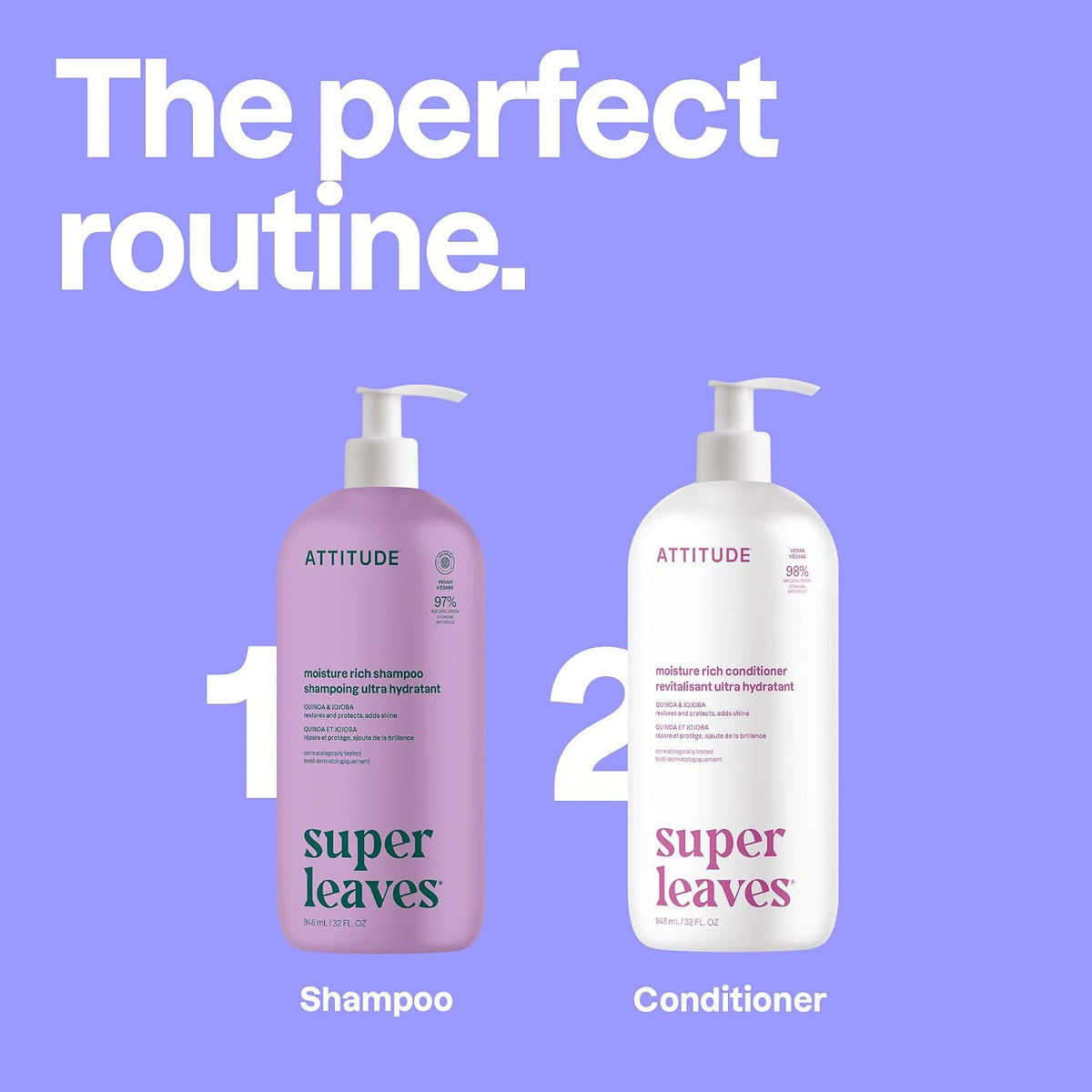 ATTITUDE Hydrating Shampoo for Very Dry Hair, EWG Verified, 32 Fl Oz