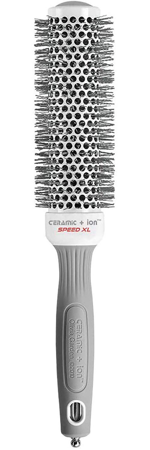 Olivia Garden Ceramic + Ion Speed XL - Extra-Long Round Thermal Hair Brush - Not Electrical - Professional Blowout Brush for Normal to Thick Hair
