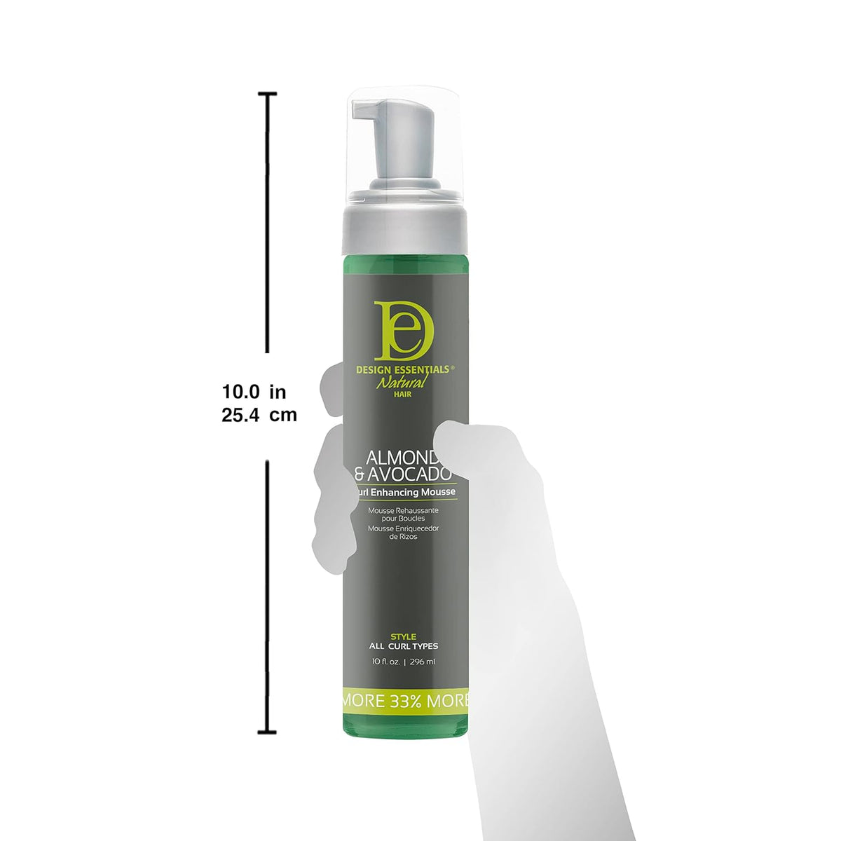 Design Essentials Almond and Avocado Curl Enhancing Mousse, 10 fl oz.