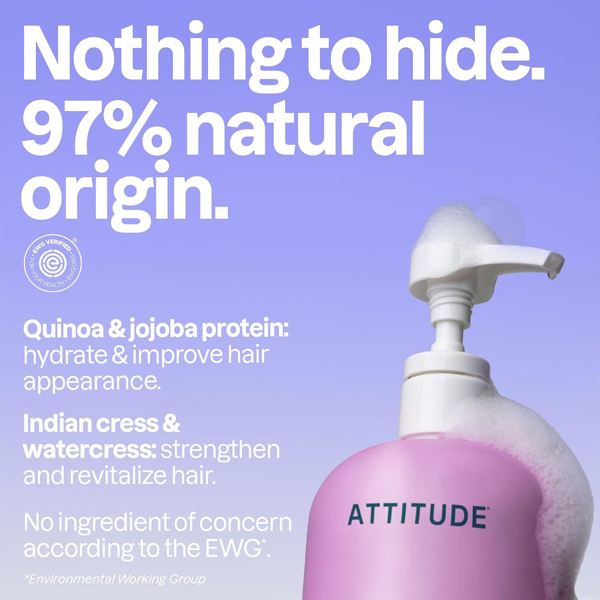 ATTITUDE Hydrating Shampoo for Very Dry Hair, EWG Verified, 32 Fl Oz