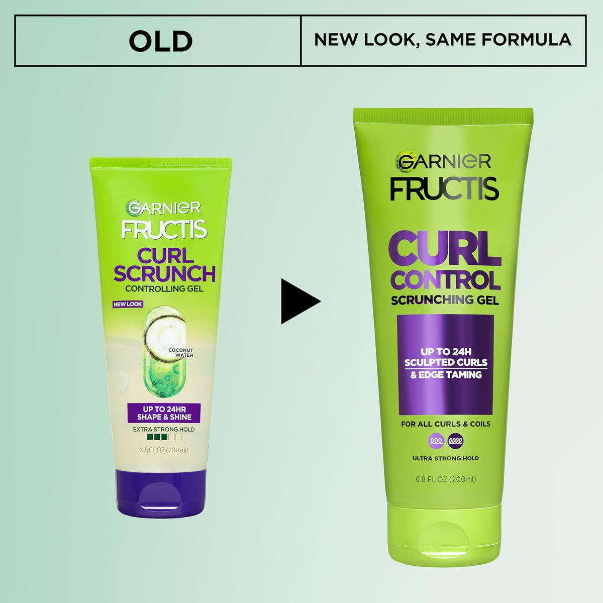Garnier Fructis Curl Control Scrunching Hair Gel, Curl Jelly for Curly, Wavy, and Coily Hair with Frizz & Edge Control, Up to 24 HR Shape & Shine, 6.8 Fl Oz, 3 Count (Packaging May Vary)