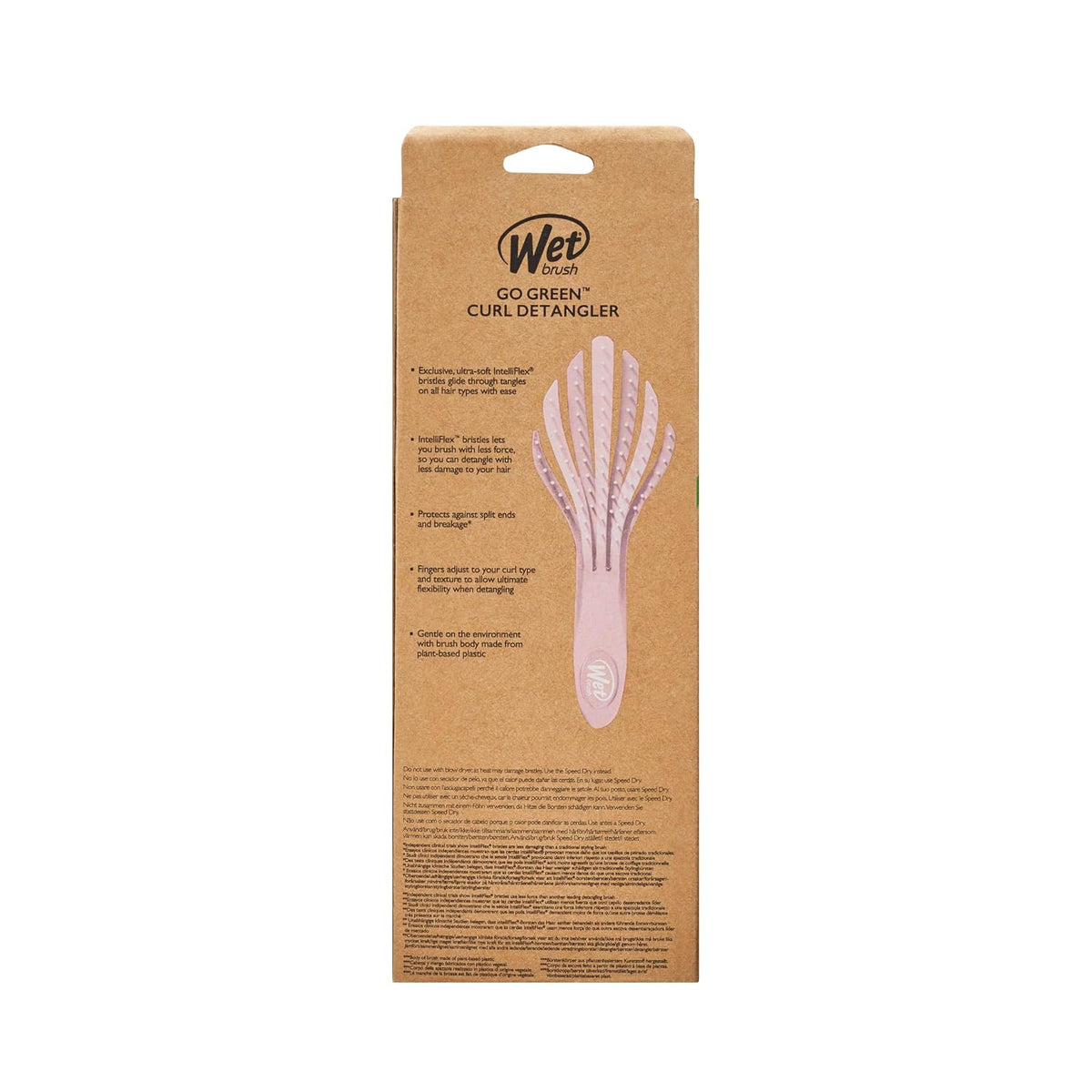 Wet Brush Go Green Curl Detangler Hair Brush - Pale Pink Ultra-Soft IntelliFlex Detangling Bristles Glide Through Tangles with Ease - Great For Curly Hair-No Split Ends & Pain-Free for Wet or Dry Hair