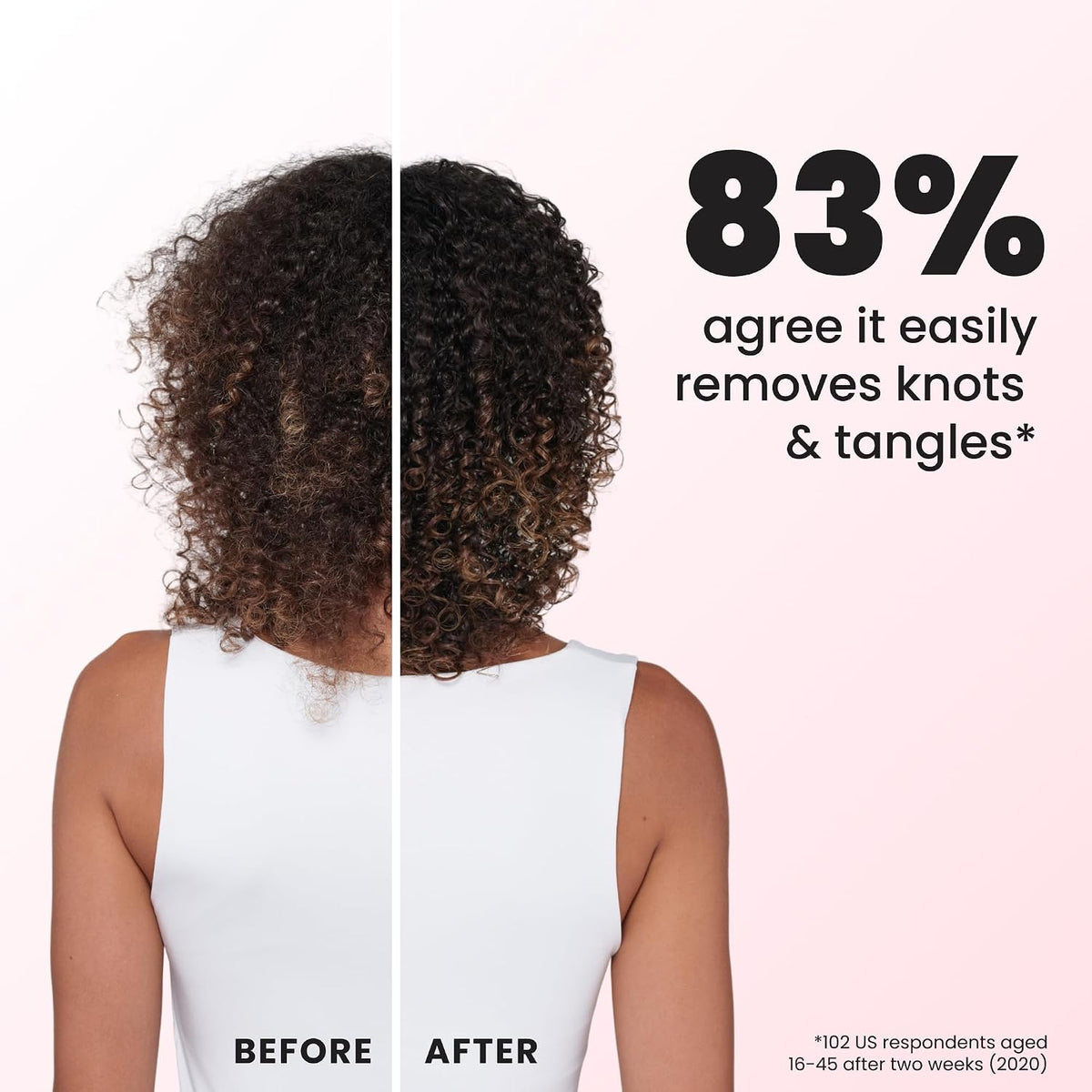 Tangle Teezer Ultimate Detangler Curly Hair Brush, 3C to 4C, Pink Mango