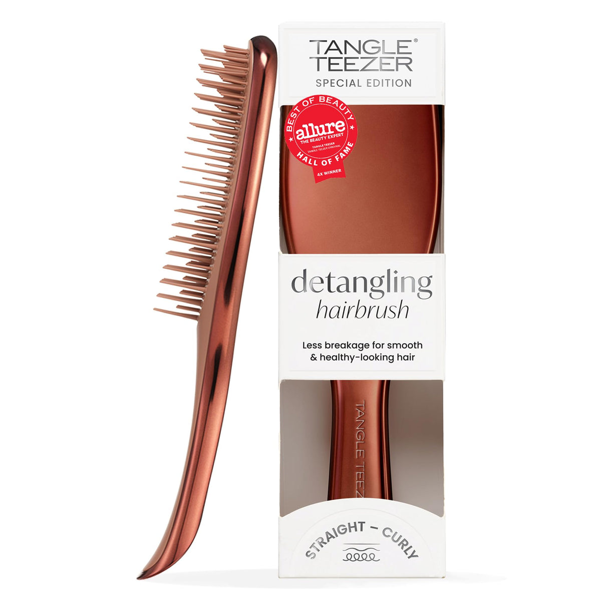 Tangle Teezer Chrome Ultimate Detangler Brush, Straight to Curly, Gold