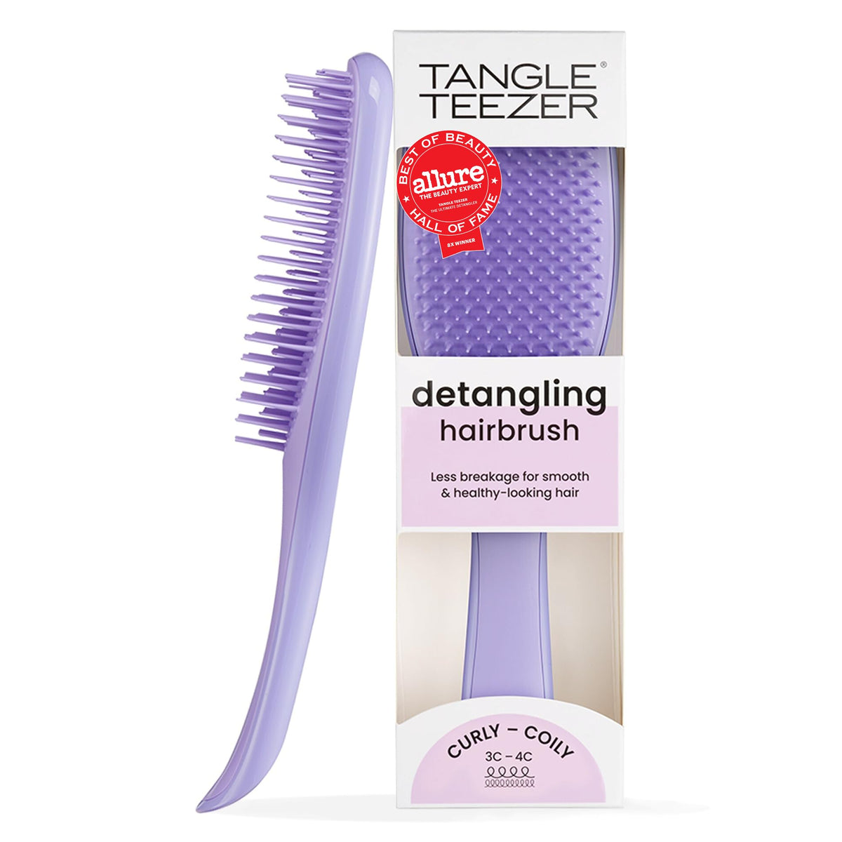 Tangle Teezer Ultimate Detangler Curly Hair Brush, 3C to 4C, Pink Mango