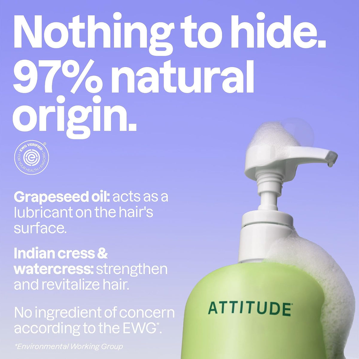 ATTITUDE Moisturizing Shampoo for Dry & Damaged Hair, EWG Verified 32 Fl Oz