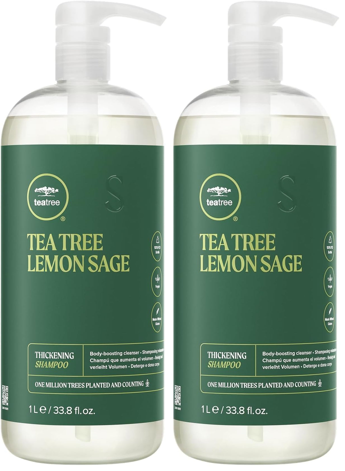 Tea Tree Lemon Sage Thickening Shampoo, Builds Body + Boosts Volume, For Fine Hair
