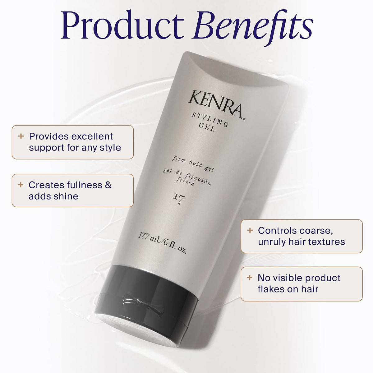 Kenra Styling Gel 17 | High Hold Gel | Creates Fullness & Adds Shine | Controls Coarse, Unruly Hair Textures | Alcohol-Free, Non-Drying, & Non-Flaking | Medium To Coarse Hair