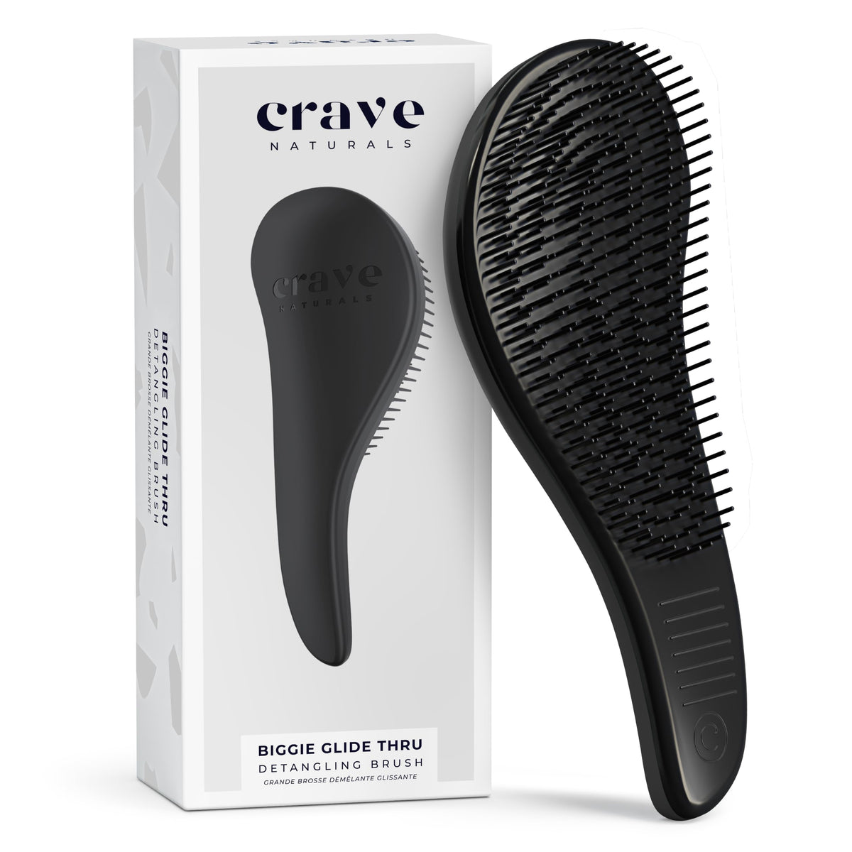 Crave Naturals Glide Thru Detangling Hairbrush that Glides Through Tangles For Wet, Dry and Damaged Hair - Gentle Detangler Styling Tool for Adults, Kids, Men and Women - 7.5 x 3 in, Turquoise
